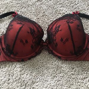 Parisa Sexy Red and Black Lace Bra